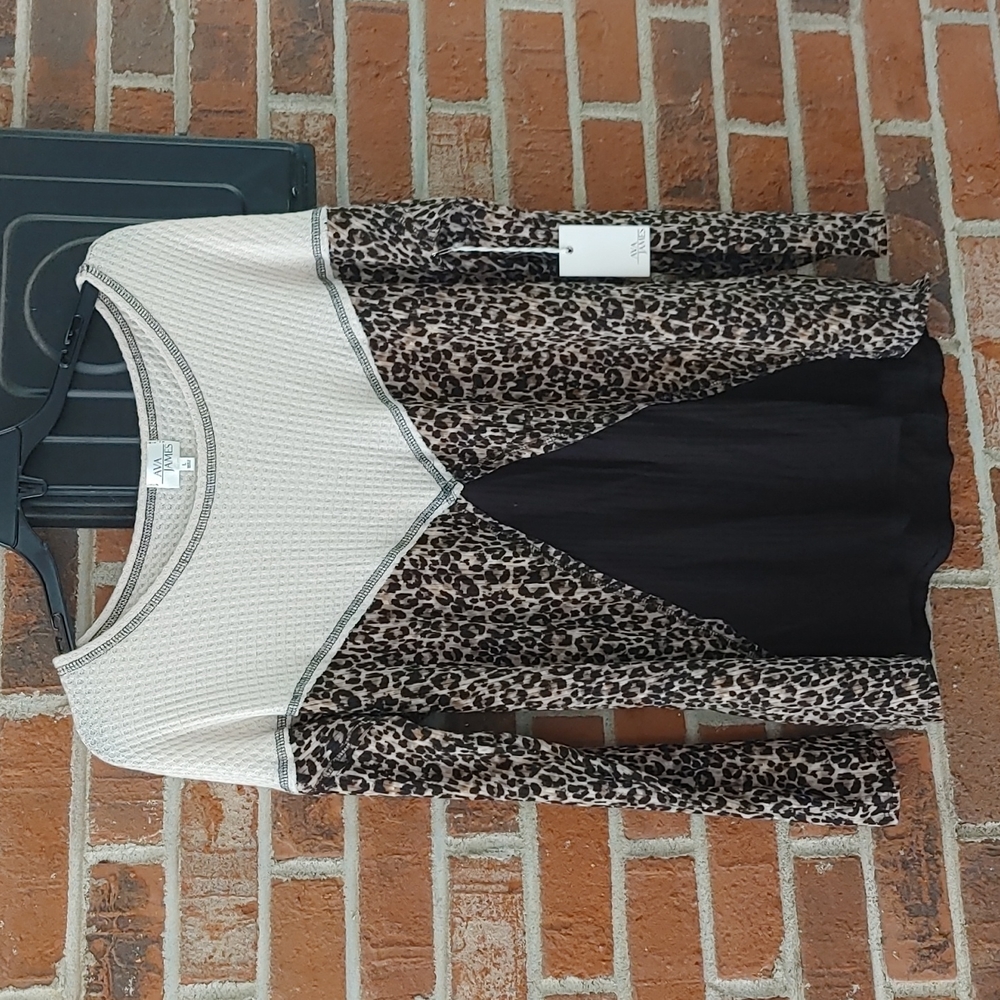 Ava James Mixed Long Sleeve Top Size L